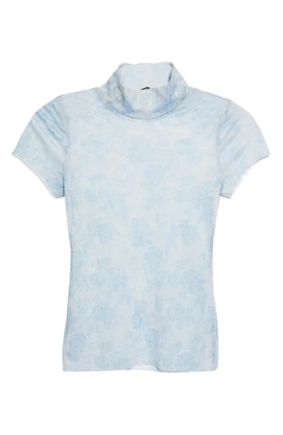 Shop Free People Print Mesh Baby T-shirt In Blue Combo