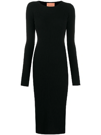 Shop Andamane Ribbed Knit Midi Dress In Black