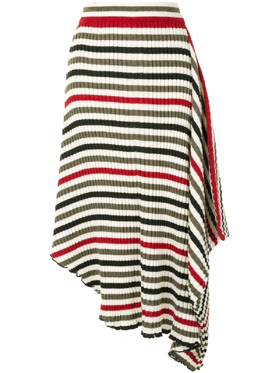 Shop Jw Anderson Infinity Striped Asymmetric Skirt In Multicolour