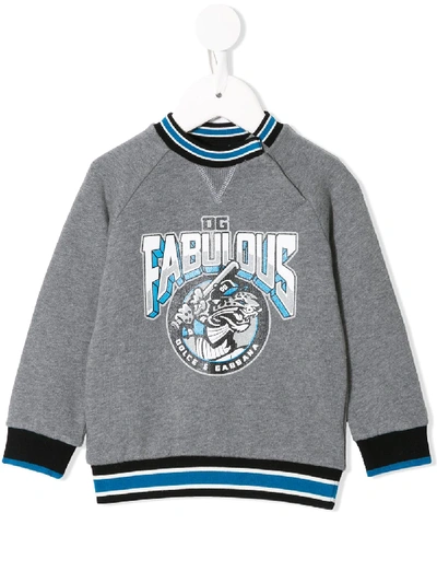 Dolce & Gabbana Logo Print Sweatshirt In Grey