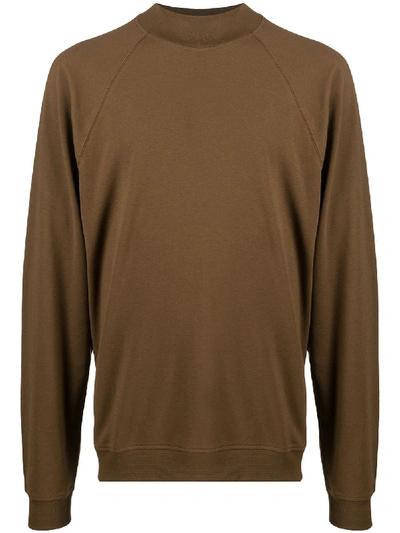 Shop Lemaire High Neck Sweatshirt In Brown