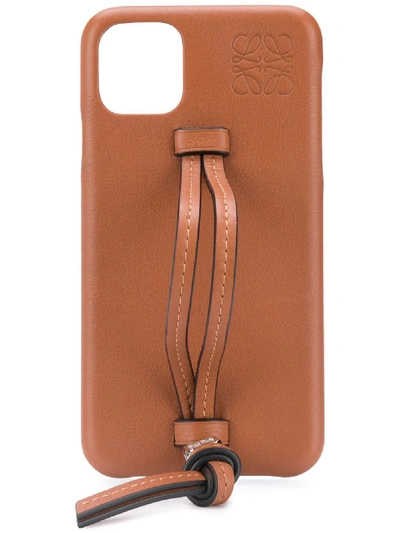 Shop Loewe Hand Strap Iphone 11 Case In Brown