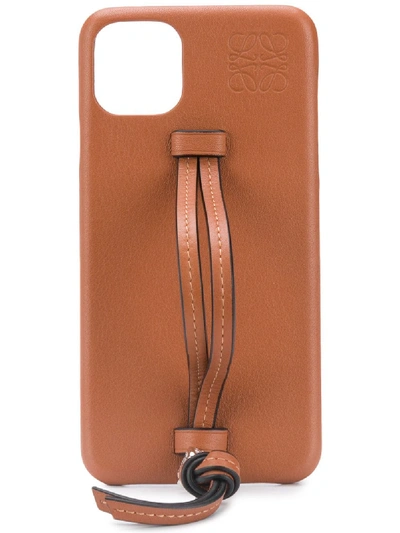 Shop Loewe Hand Strap Iphone 11 Pro Max Case In Brown