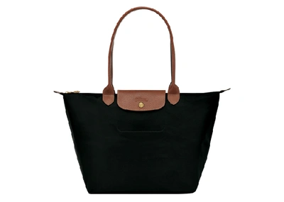 Pre-owned Longchamp  Le Pliage Shoulder Bag L Black