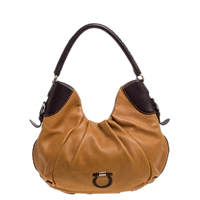 Pre-owned Ferragamo Tan/brown Leather Hobo