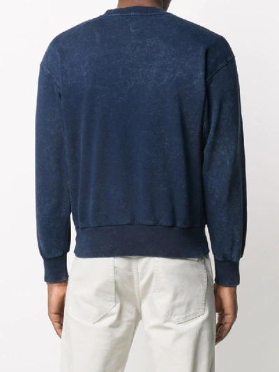 Shop Aries Slogan-print Cotton Sweatshirt In Blue