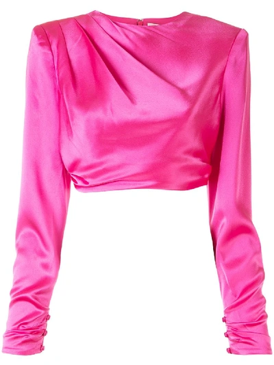 Shop Cinq À Sept Kaitlyn Cropped Top In Pink