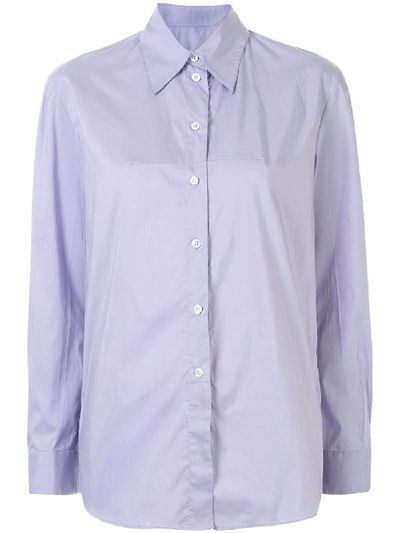 Shop Mm6 Maison Margiela Long Sleeve Button-up Shirt In Purple