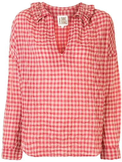 Shop A Shirt Thing Checkered Pattern Shirt In Red