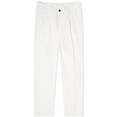 Shop Albam Garment Dyed Ripstop Pleated Trouser In White