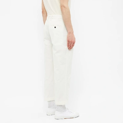 Shop Albam Garment Dyed Ripstop Pleated Trouser In White