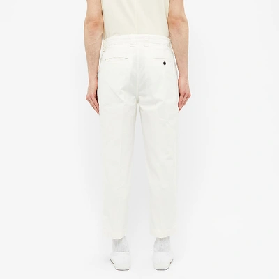 Shop Albam Garment Dyed Ripstop Pleated Trouser In White