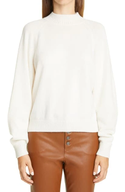 Shop Lafayette 148 Round Sleeve Cashmere Sweater In Cloud