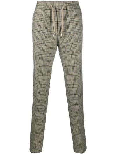 Shop Sandro Alpha Checked Trousers In Neutrals