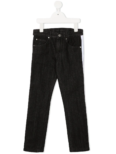 Shop Stella Mccartney Side Stripe Slim-fit Jeans In Black