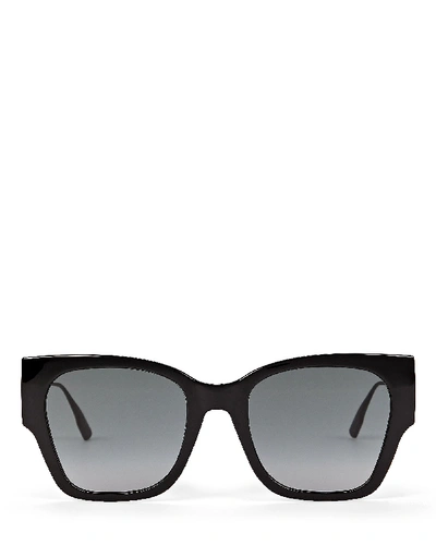 Shop Dior 30montaigne1 Rectangular Sunglasses In Black