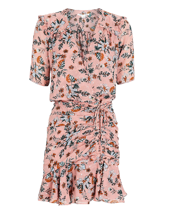 Veronica Beard Dakota Floral Print Mini Dress In Pink | ModeSens