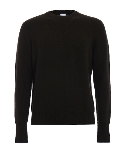 Shop Aspesi Wool Sweater With Elbow Patches In Brown