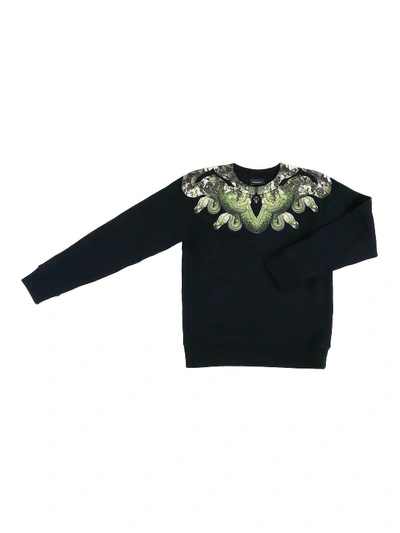 Marcelo Burlon County Of Milan Kids' Snake Print Cotton Sweatshirt In Black  | ModeSens