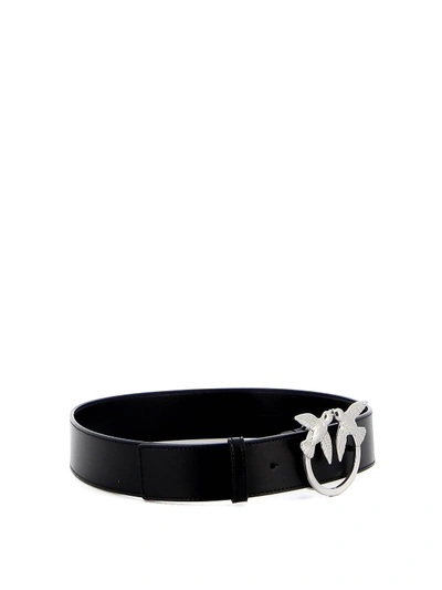 Shop Pinko Berry Simply Leather Belt In Black