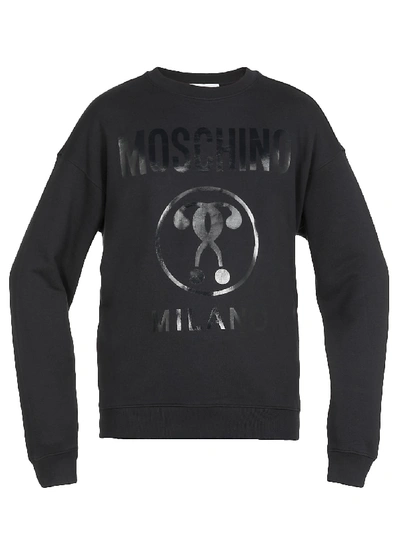 Shop Moschino Logo Sweatshirt In Ink