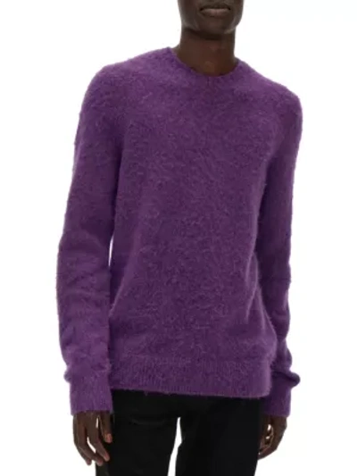 Shop Helmut Lang Brushed Crewneck Sweater In Voltaic Purple