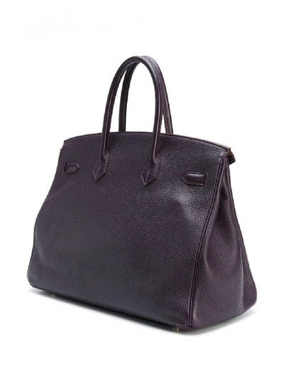 Pre-owned Hermes Hermès Raisin Clemence 35cm Birkin Bag In Grey