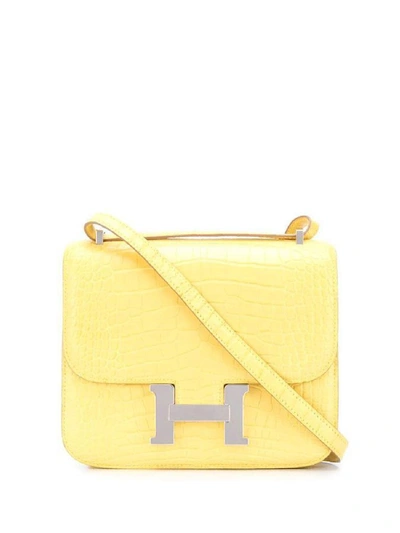 Pre-owned Hermes Hermès Yellow Mimosa Alligator Constance Bag