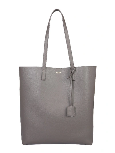 Shop Saint Laurent Shopping Bag With Logo In Grigio