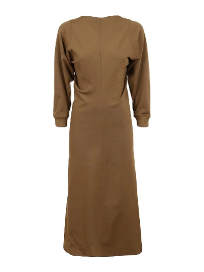 Shop Givenchy Draped Dress In Camel Color