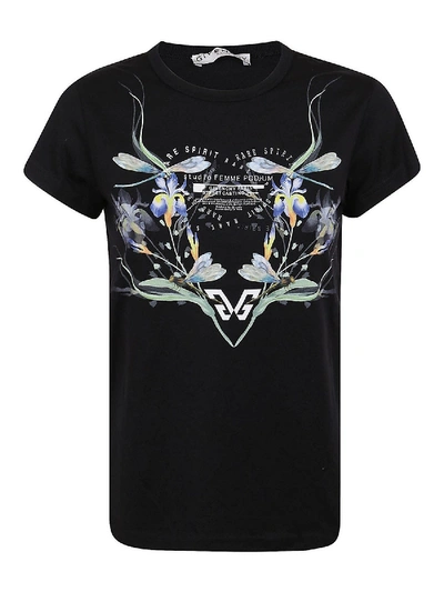 Shop Givenchy Floral Print Cotton T-shirt In Black