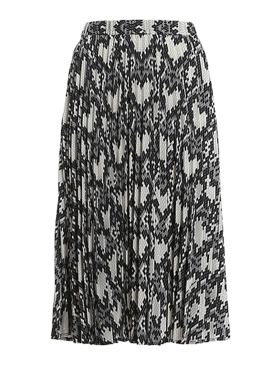 Shop Love Moschino Python Print Tech Fabric Skirt In Grey