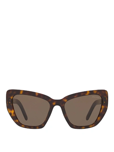 Shop Prada Tortoiseshell Squared Sunglasses In Brown