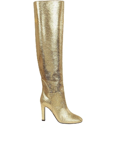 Shop Giuseppe Zanotti Hattie 105 Boots In Gold Color