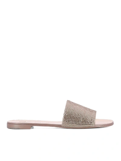 Shop Giuseppe Zanotti Adelia Crystal Embellished Slides In Pink