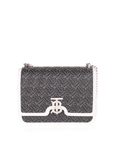 Shop Burberry Medium Quilted Tb Bag In Black With Monogram