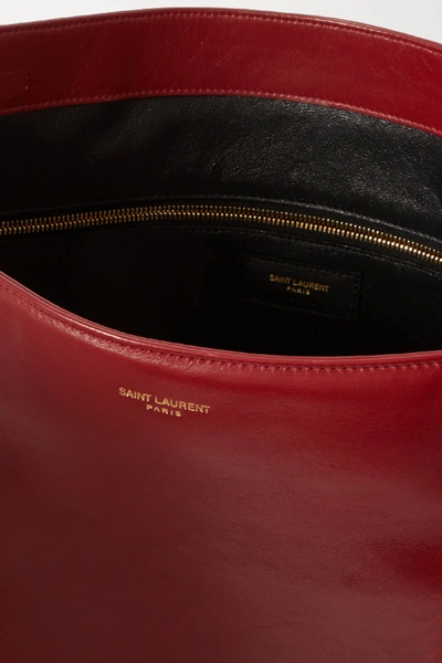 Shop Saint Laurent Medium Leather Tote In Red