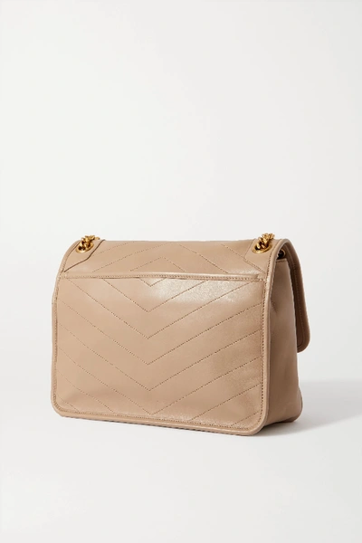 Shop Saint Laurent Niki Medium Quilted Leather Shoulder Bag In Beige