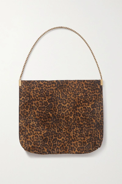 Shop Saint Laurent Suzanne Medium Leopard-print Suede Shoulder Bag In Leopard Print