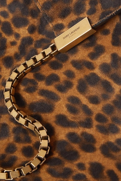 Shop Saint Laurent Suzanne Medium Leopard-print Suede Shoulder Bag In Leopard Print