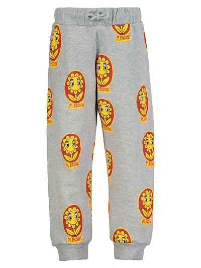 Shop Mini Rodini Kids Sweatpants Flower Aop For For Boys And For... In Grey