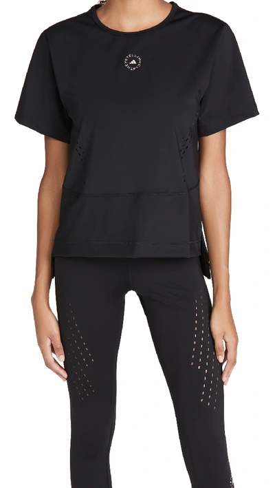 Shop Adidas By Stella Mccartney Perforated Tee In Black