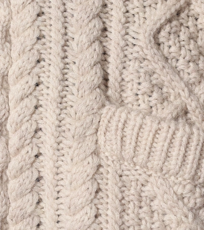 Shop Isabel Marant Étoile Regan Cable-knit Wool Cardigan In Beige