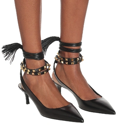 Shop Valentino Rockstud Flair Leather Pumps In Black