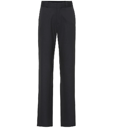 Shop Vetements High-rise Stretch-wool Pants In Black