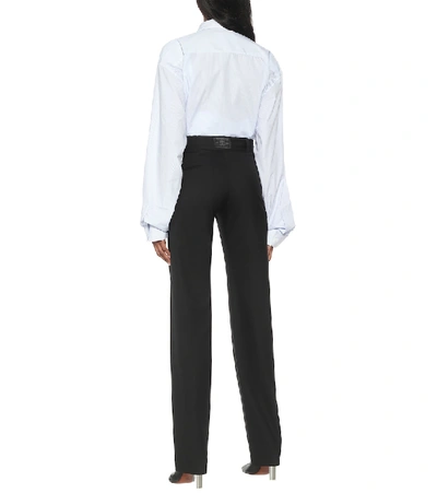 Shop Vetements High-rise Stretch-wool Pants In Black