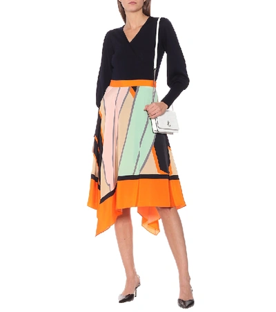 Shop Diane Von Furstenberg Madeline Printed Silk Midi Skirt In Multicoloured
