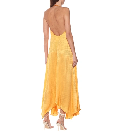 Shop Galvan Terrazza Silk Jacquard Maxi Dress In Yellow