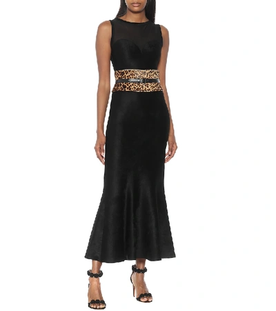 Shop Alaïa Stretch-velvet Gown In Black