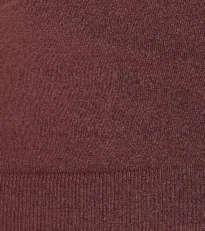 Shop Alaïa Wool-blend Sweater In Brown